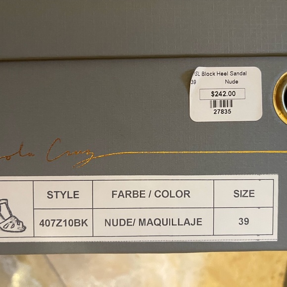 Lola Cruz-Farbe sandal. color-nude Size 39/ heel 3 1/4 in. heel - Picture 5 of 5